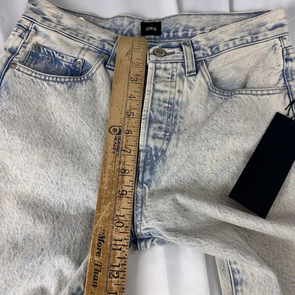 Edwin Womens Jeans 26 Light Blue Straight Leg Hana Ankle In Cielo 2021 ButtonFly - Picture 6 of 10